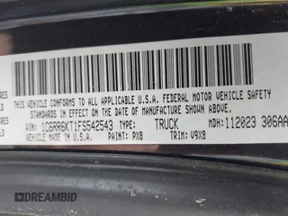 2015 Ram 1500 Express z VIN 1C6RR6KT1FS542543, wystawiony jako IAAI lot #42088483 z przebiegiem 232 955 mil mil oraz . Historia ofert i sprzedaży dostępna na DreamBid. Obrazek 9.