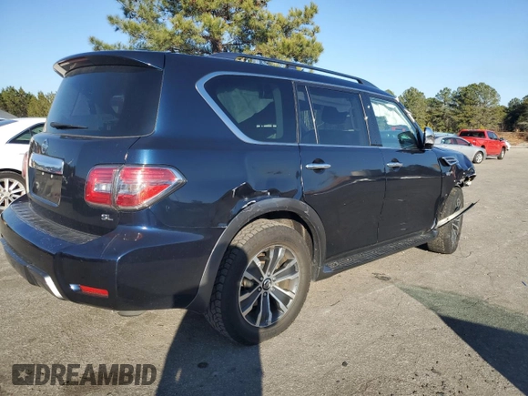 2020 Nissan Armada SL with VIN JN8AY2ND4L9109098, listed as a Copart auction lot 87812305 with 88,339 mi miles and Salvage Title. Bid and sale history available at carsss.com. Image 3.