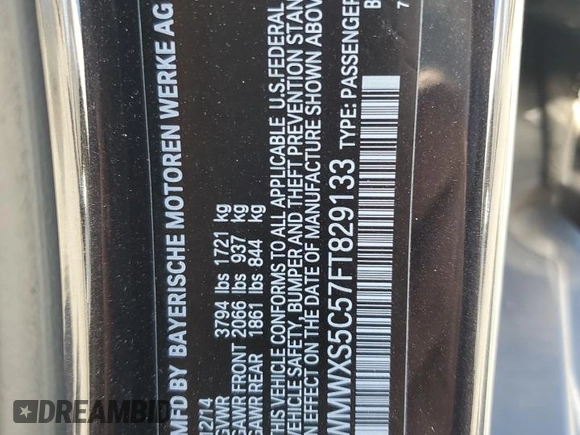 2015 MINI Hardtop 4 Door z VIN WMWXS5C57FT829133, wystawiony jako Copart lot #58764405 z przebiegiem 63 774 mil mil oraz Szkoda całkowita • Salvage title. Historia ofert i sprzedaży dostępna na DreamBid. Obrazek 13.