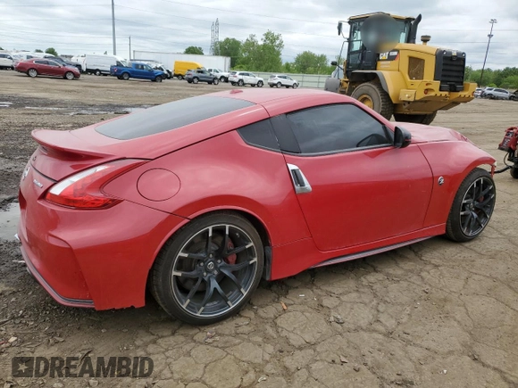 2015 Nissan 370Z z VIN JN1AZ4EH6FM442575, wystawiony jako Copart lot #57146915 z przebiegiem 57 020 mil mil oraz Czysty tytuł • Clean title. Historia ofert i sprzedaży dostępna na DreamBid. Obrazek 3.