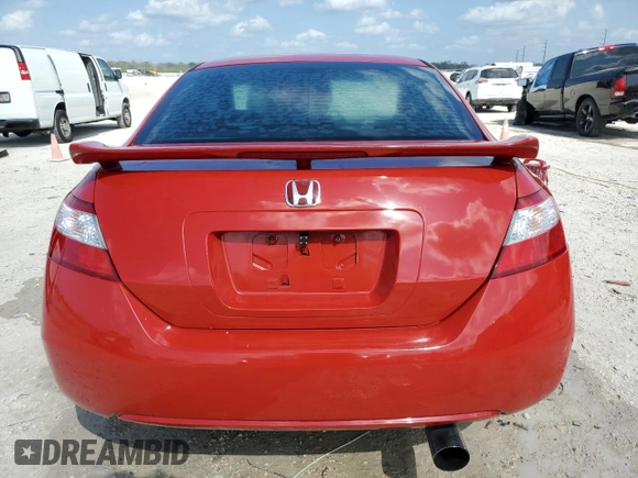 2008 Honda Civic Cpe Si with VIN 2HGFG21508H709306, listed as a Copart auction lot 44902065 with 166,408 mi miles and Salvage Title. Bid and sale history available at carsss.com. Image 6.