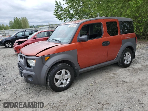 2005 Honda Element EX with VIN 5J6YH28615L029801, listed as a Copart auction lot 54927895 with 164,360 mi miles and Salvage Title. Bid and sale history available at DreamBid. Image 1.