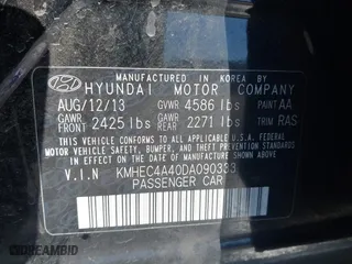 2013 Hyundai Sonata Hybrid Limited with VIN KMHEC4A40DA090333, listed as a IAAI auction lot 41479624 with 164,745 mi miles. Bid and sale history available at carsss.com. Image 9.