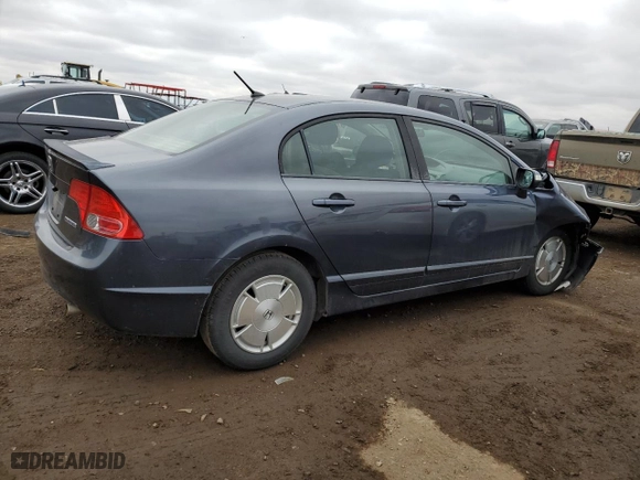 2008 Honda Civic Hybrid with VIN JHMFA36228S028883, listed as a Copart auction lot 48154015 with 166,740 mi miles and Salvage Title. Bid and sale history available at carsss.com. Image 3.