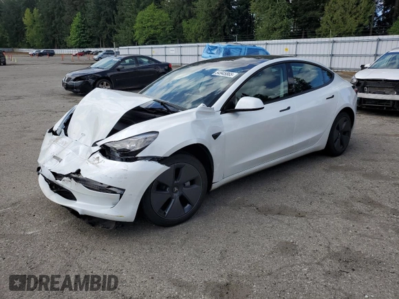 2023 Tesla Model 3 Long Range with VIN 5YJ3E1EB1PF603100, listed as a Copart auction lot 54945865 with 22,865 mi miles and Salvage Title. Bid and sale history available at DreamBid. Image 1.