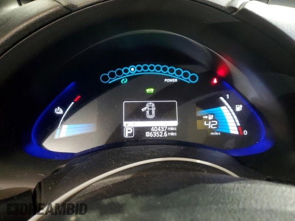 2013 Nissan LEAF SV with VIN 1N4AZ0CP3DC421675, listed as a Copart auction lot 45648375 with 40,437 mi miles and Salvage Title. Bid and sale history available at carsss.com. Image 9.