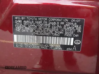 2008 Lexus ES 330 с VIN JTHBJ46G982170860, выставлен на аукционе IAAI как лот 42239343 с пробегом 153 070 миль миль и . История ставок и продаж доступна на DreamBid. Изображение 9.