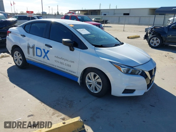 2020 Nissan Versa S with VIN 3N1CN8DV1LL813781, listed as a IAAI auction lot 41242523 with 92,021 mi miles. Bid and sale history available at carsss.com. Image 1.