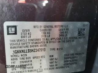 2017 GMC Acadia SLE with VIN 1GKKNLLS5HZ247910, listed as a Copart auction lot 51517675 with Not provided miles and Salvage title. Bid and sale history available at DreamBid. Image 14.
