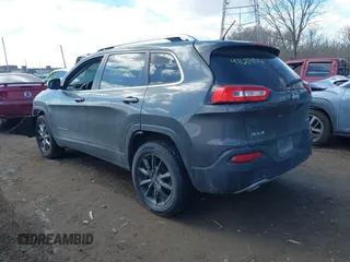 2015 Jeep Cherokee Limited with VIN 1C4PJMDB7FW591772, listed as a IAAI auction lot 41684106 with 118,708 mi miles and . Bid and sale history available at DreamBid. Image 3.