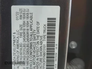 2022 Honda Ridgeline RTL z VIN 5FPYK3F51NB013101, wystawiony jako Copart lot #56360865 z przebiegiem 14 945 mil mil oraz Szkoda całkowita • Salvage title. Historia ofert i sprzedaży dostępna na DreamBid. Obrazek 13.