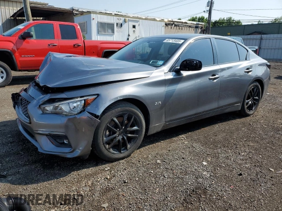 2019 Infiniti Q50 Luxe with VIN JN1EV7AR7KM557600, listed as a Copart auction lot 65713405 with 48,542 mi miles and Salvage title. Bid and sale history available at DreamBid. Image 1.