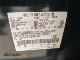 2013 Ford Explorer XLT z VIN 1FM5K7D99DGB51171, wystawiony jako IAAI lot #41879029 z przebiegiem 135 264 mil mil oraz . Historia ofert i sprzedaży dostępna na DreamBid. Obrazek 9.
