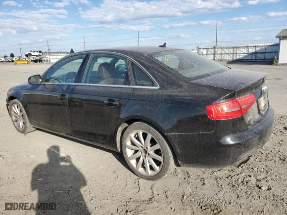 2013 Audi A4 Premium Plus with VIN WAUHFAFL0DN047396, listed as a Copart auction lot 72752114 with 160,534 mi miles and Salvage Title. Bid and sale history available at carsss.com. Image 2.
