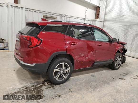 2020 GMC Terrain SLT with VIN 3GKALVEV3LL252060, listed as a Copart auction lot 53077015 with 75,126 mi miles and Salvage Title. Bid and sale history available at carsss.com. Image 3.