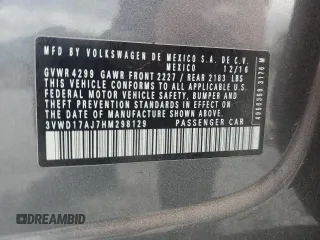 2017 Volkswagen Jetta Sport z VIN 3VWD17AJ7HM298129, wystawiony jako Copart lot #51224065 z przebiegiem 100 818 mil mil oraz Szkoda całkowita • Salvage title. Historia ofert i sprzedaży dostępna na DreamBid. Obrazek 14.