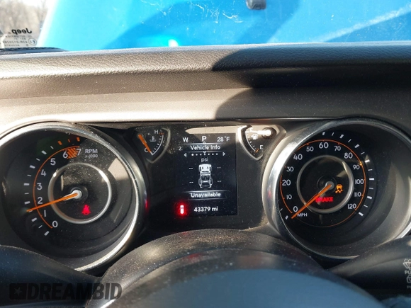 2021 Jeep Wrangler Unlimited Sport S with VIN 1C4HJXDN4MW779291, listed as a IAAI auction lot 41290109 with 43,379 mi miles and . Bid and sale history available at DreamBid. Image 7.
