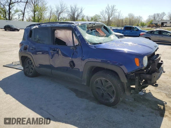 2018 Jeep Renegade Sport with VIN ZACCJBAB6JPH26401, listed as a Copart auction lot 53295285 with Not provided miles and Salvage title. Bid and sale history available at DreamBid. Image 4.