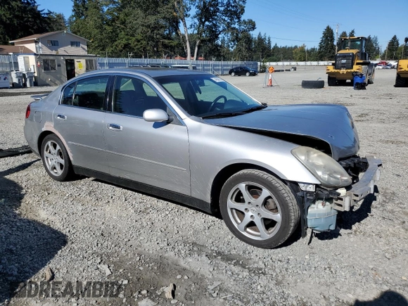 2003 Infiniti G35 w/Leather with VIN JNKCV51E83M001415, listed as a Copart auction lot 74638014 with 208,921 mi miles and Salvage Title. Bid and sale history available at DreamBid. Image 4.