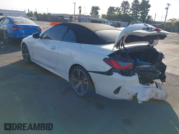 2023 BMW 4 Series 430i with VIN WBA23AT05PCM33899, listed as a IAAI auction lot 41119359 with 1 mi miles. Bid and sale history available at carsss.com. Image 3.