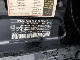 2013 Mercedes-Benz S 550 with VIN WDDNG7DB3DA527588, listed as a Copart auction lot 52543795 with 92,417 mi miles and Clean Title. Bid and sale history available at DreamBid. Image 12.
