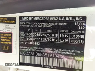 2015 Mercedes-Benz M 350 with VIN 4JGDA5HB8FA519104, listed as a IAAI auction lot 42580198 with 133,326 mi miles and . Bid and sale history available at DreamBid. Image 9.