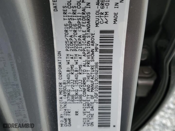 2003 Lexus RX 300 with VIN JTJGF10U130162386, listed as a Copart auction lot 44104875 with 88,669 mi miles and Salvage Title. Bid and sale history available at carsss.com. Image 13.