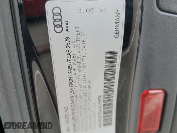 2018 Audi A5 Sportback Premium Plus z VIN WAUENCF54JA016870, wystawiony jako Copart lot #54835275 z przebiegiem 92 844 mil mil oraz Szkoda całkowita • Salvage title. Historia ofert i sprzedaży dostępna na DreamBid. Obrazek 12.