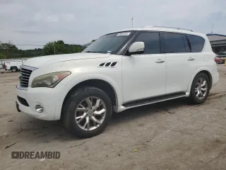 2011 Infiniti QX56 7-passenger with VIN JN8AZ2NF9B9501099, listed as a Copart auction lot 59562454 with 233,081 mi miles and Salvage Title. Bid and sale history available at carsss.com. Image 1.