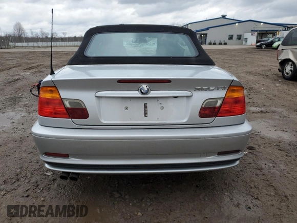 2002 BMW 3 Series 325Ci with VIN WBABS33402PG87364, listed as a Copart auction lot 50220785 with 107,758 mi miles and Salvage Title. Bid and sale history available at carsss.com. Image 6.