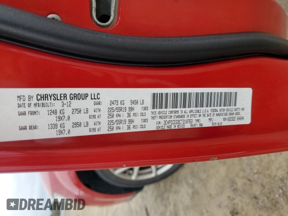 2012 Dodge Journey GT with VIN 3C4PDCEG9CT310763, listed as a Copart auction lot 85779694 with 196,117 mi miles and Clean Title. Bid and sale history available at DreamBid. Image 13.