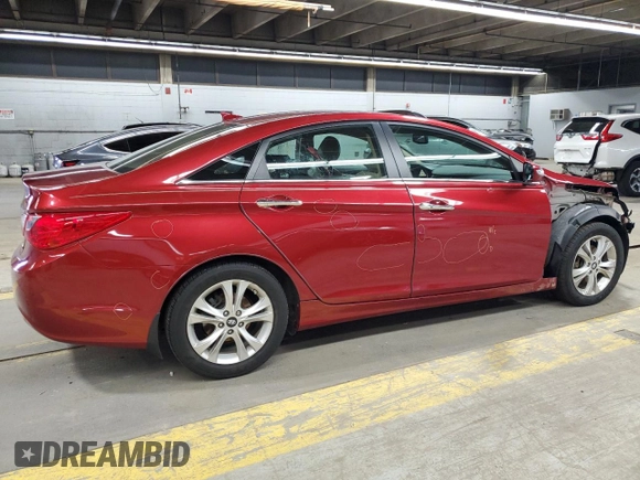 2013 Hyundai Sonata Limited with VIN 5NPEC4AC8DH614803, listed as a Copart auction lot 52021195 with 91,708 mi miles and Salvage Title. Bid and sale history available at DreamBid. Image 3.