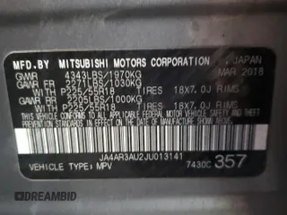 2018 Mitsubishi Outlander Sport ES 2.0 with VIN JA4AR3AU2JU013141, listed as a Copart auction lot 86450214 with 105,275 mi miles and Clean Title. Bid and sale history available at carsss.com. Image 13.