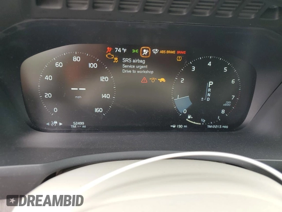 2022 Volvo XC90 Inscription with VIN YV4A221L3N1825175, listed as a Copart auction lot 57936225 with 52,499 mi miles and Salvage title. Bid and sale history available at DreamBid. Image 9.