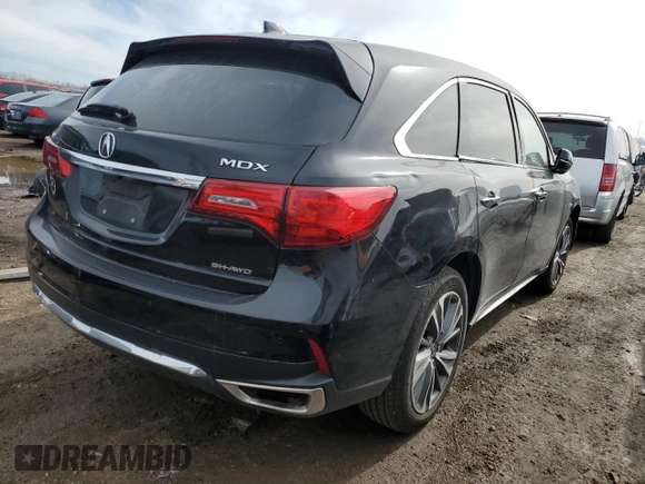 2019 Acura MDX w/Technology Pkg with VIN 5J8YD4H57KL033577, listed as a Copart auction lot 50383435 with 49,834 mi miles and Salvage Title. Bid and sale history available at carsss.com. Image 3.