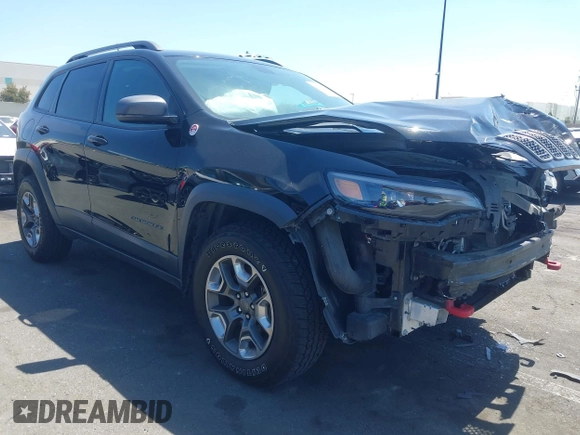 2019 Jeep Cherokee Trailhawk with VIN 1C4PJMBXXKD433284, listed as a IAAI auction lot 42020051 with 57,089 mi miles and . Bid and sale history available at DreamBid. Image 1.