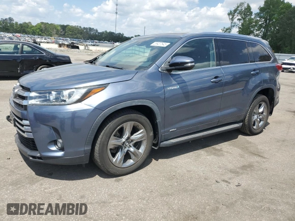 2019 Toyota Highlander Hybrid Limited with VIN 5TDDGRFHXKS067526, listed as a Copart auction lot 55407645 with 48,699 mi miles and Salvage title. Bid and sale history available at DreamBid. Image 1.