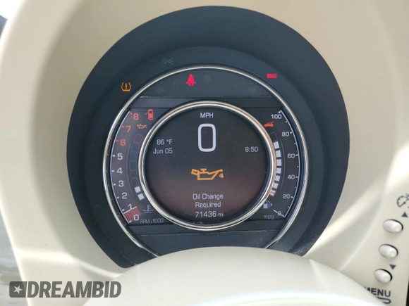 2016 FIAT 500 Sport with VIN 3C3CFFBRXGT155473, listed as a Copart auction lot 59304825 with 71,436 mi miles and Salvage title. Bid and sale history available at DreamBid. Image 9.