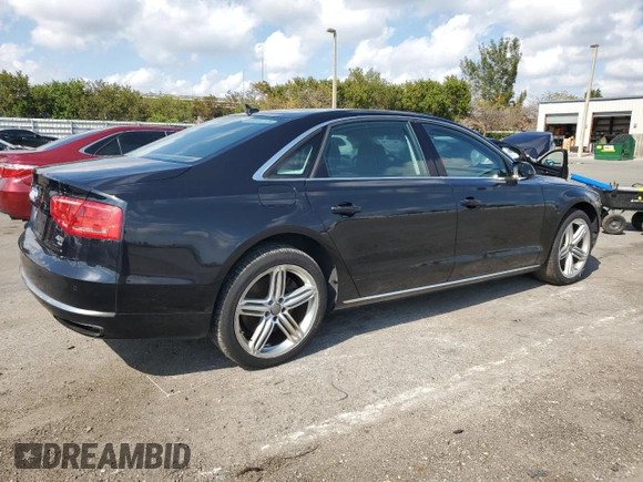 2013 Audi A8 4.0L with VIN WAUR2AFD1DN008020, listed as a Copart auction lot 50792045 with 132,293 mi miles and Clean title. Bid and sale history available at DreamBid. Image 3.