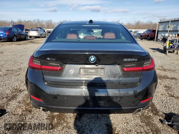 2023 BMW 3 Series 330e xDrive with VIN 3MW39FS03P8D03712, listed as a Copart auction lot 87103424 with Not Provided miles and Salvage Title. Bid and sale history available at carsss.com. Image 6.