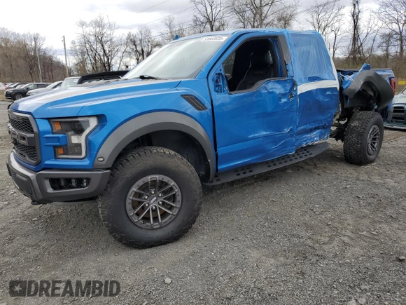 2020 Ford F-150 Raptor with VIN 1FTFW1RG2LFB42527, listed as a Copart auction lot 53603035 with 59,009 mi miles and Salvage Title. Bid and sale history available at carsss.com. Image 1.