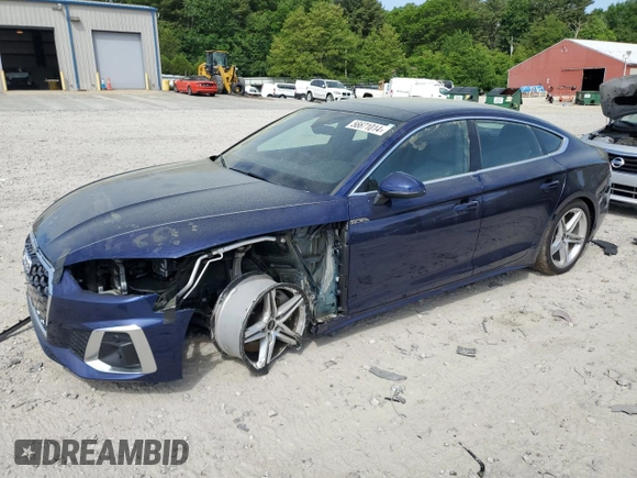 2022 Audi A5 Sportback S line Premium with VIN WAUDACF57NA010347, listed as a Copart auction lot 56671014 with 29,759 mi miles and Salvage Title. Bid and sale history available at carsss.com. Image 1.
