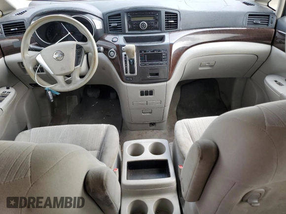 2012 Nissan Quest SL with VIN JN8AE2KP7C9038261, listed as a Copart auction lot 54002565 with 0 mi miles and Salvage Title. Bid and sale history available at carsss.com. Image 8.
