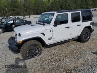 2021 Jeep Wrangler Unlimited Sport S with VIN 1C4HJXDG0MW766863, listed as a Copart auction lot 52681455 with 53,693 mi miles and Salvage title. Bid and sale history available at DreamBid. Image 1.