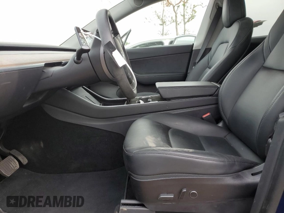 2021 Tesla Model Y Long Range with VIN 5YJYGDEE9MF095417, listed as a Copart auction lot 52960515 with 39,528 mi miles and Salvage Title. Bid and sale history available at DreamBid. Image 7.