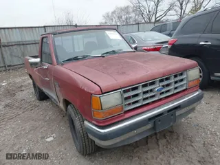 1991 Ford Ranger XL with VIN 1FTCR10U2MUB42036, listed as a IAAI auction lot 41072762 with 52,155 mi miles. Bid and sale history available at carsss.com. Image 1.