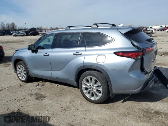 2023 Toyota Highlander Hybrid Limited with VIN 5TDXBRCH8PS597517, listed as a Copart auction lot 43816715 with 14,215 mi miles and Salvage title. Bid and sale history available at DreamBid. Image 2.