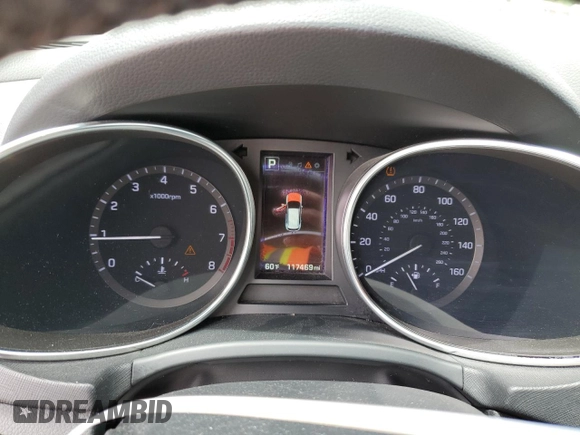 2017 Hyundai Santa Fe 2.0T with VIN 5XYZUDLA9HG437458, listed as a Copart auction lot 57751415 with 117,469 mi miles and Salvage title. Bid and sale history available at DreamBid. Image 9.