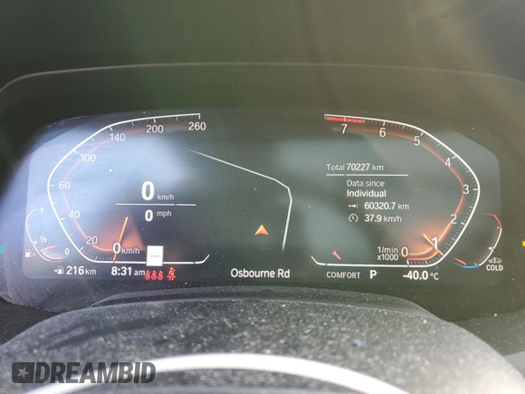 2020 BMW X5 xDrive40i with VIN 5UXCR6C0XLLL66289, listed as a Copart auction lot 48292105 with 70,227 mi miles and Clean Title. Bid and sale history available at DreamBid. Image 9.