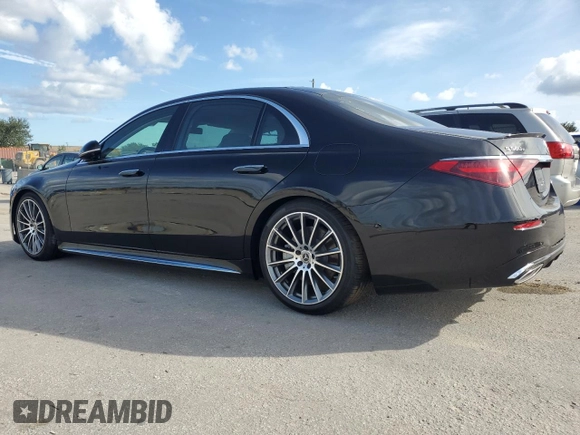 2024 Mercedes-Benz S 580e with VIN W1K6G6KB9RA287889, listed as a Copart auction lot 79701824 with 165 mi miles and Salvage Title. Bid and sale history available at DreamBid. Image 2.